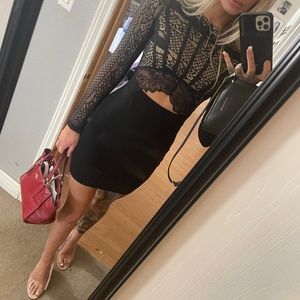 Fashion Nova black lace Cocktail dress Small